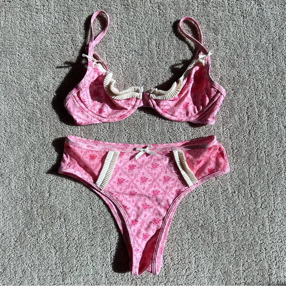 Blackbough Swim Caroline Frilled Underwire & High- waisted Bikini Set